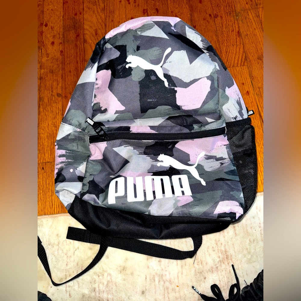 Puma Pink Gray Black Camo Backpack